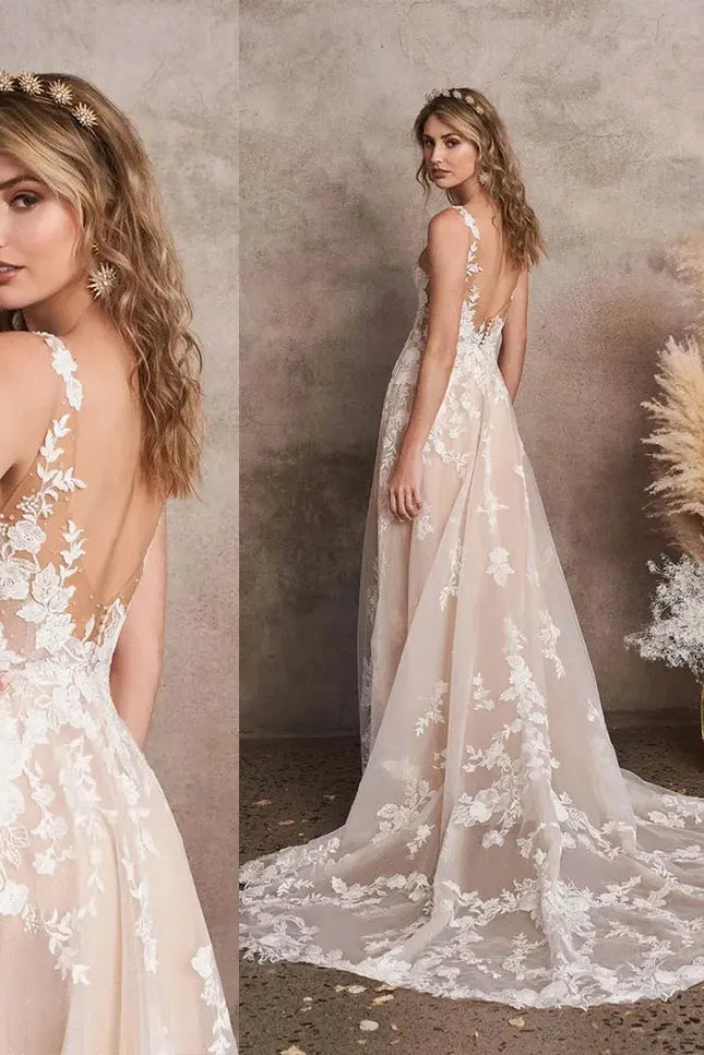 Robe De Mariée Champagne Brodée - gallery 2
