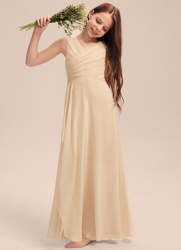 Robe Demoiselle D'Honneur Courte Champagne - gallery 4