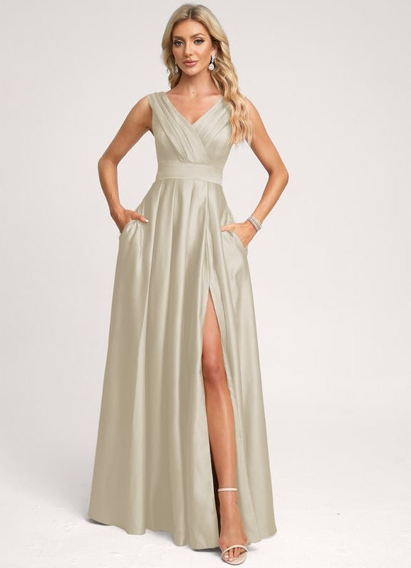 Robe De Soirée Couleur Champagne - gallery 6