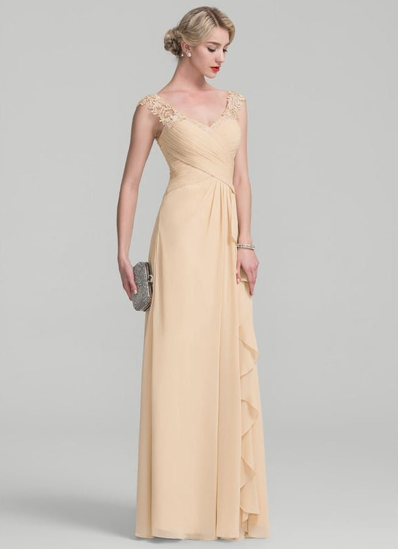 Robe De Cérémonie Longue Champagne - gallery 2