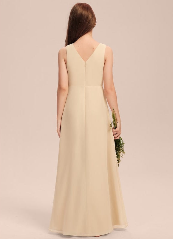 Robe Demoiselle D'Honneur Courte Champagne - gallery 2