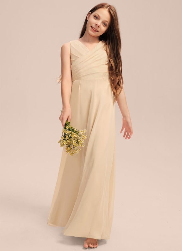 Robe Demoiselle D'Honneur Courte Champagne - gallery 5