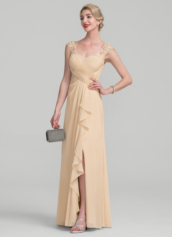 Robe De Cérémonie Longue Champagne - gallery 1
