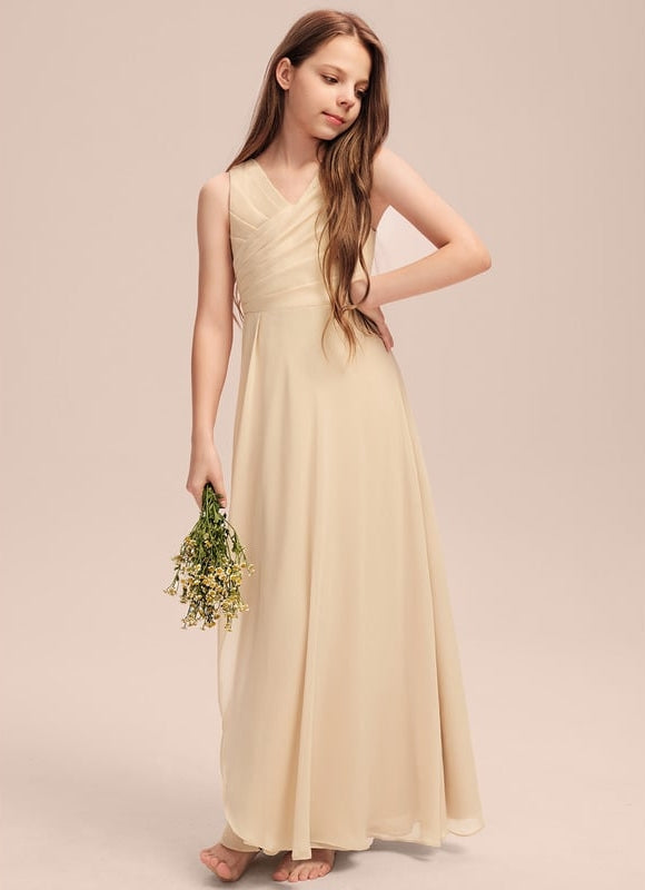 Robe Demoiselle D'Honneur Courte Champagne - gallery 3