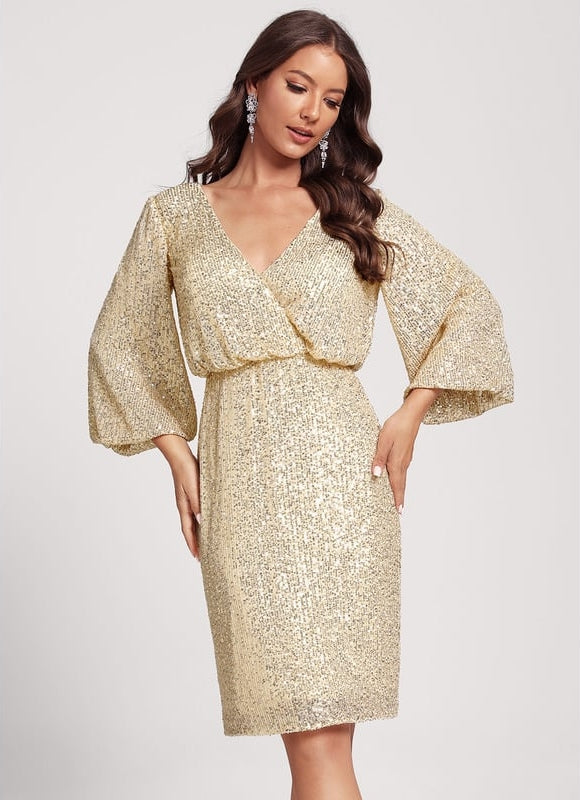 Robe Cocktail Mariage Champagne - gallery 1