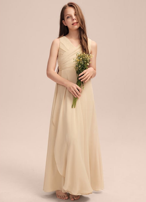 Robe Demoiselle D'Honneur Courte Champagne - gallery 1