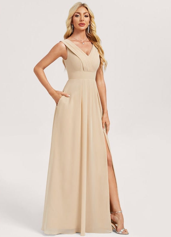 Robe De Demoiselle D'Honneur Couleur Champagne - gallery 2