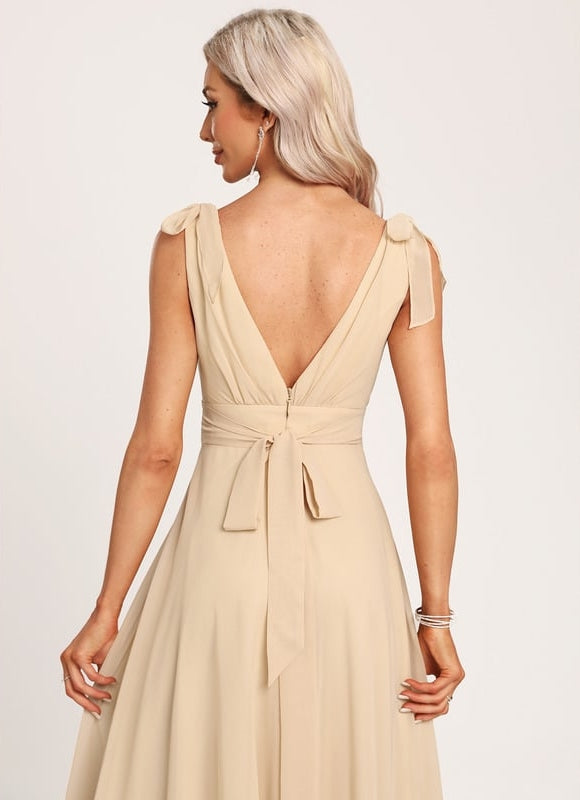 Robe Demoiselle D'Honneur Champagne Dos Nu - gallery 4