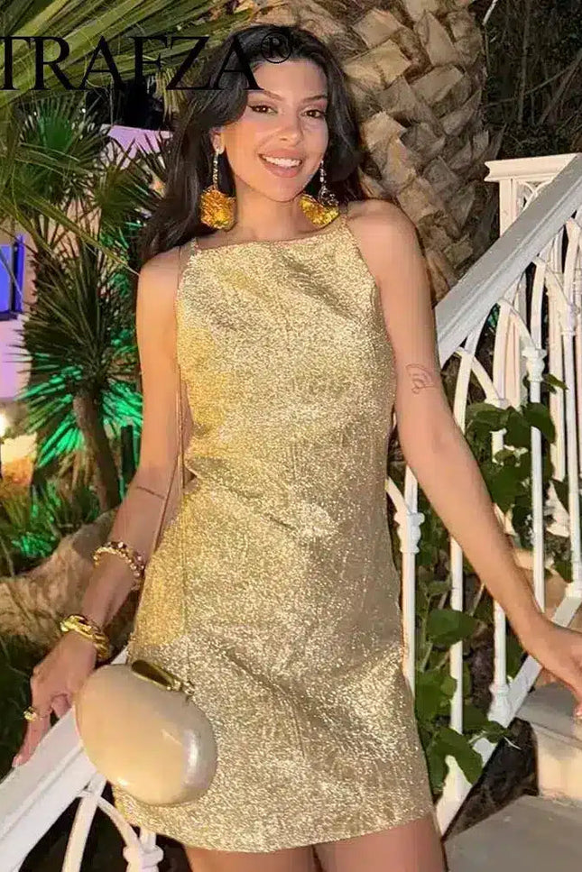 Robe Scintillante Dorée
