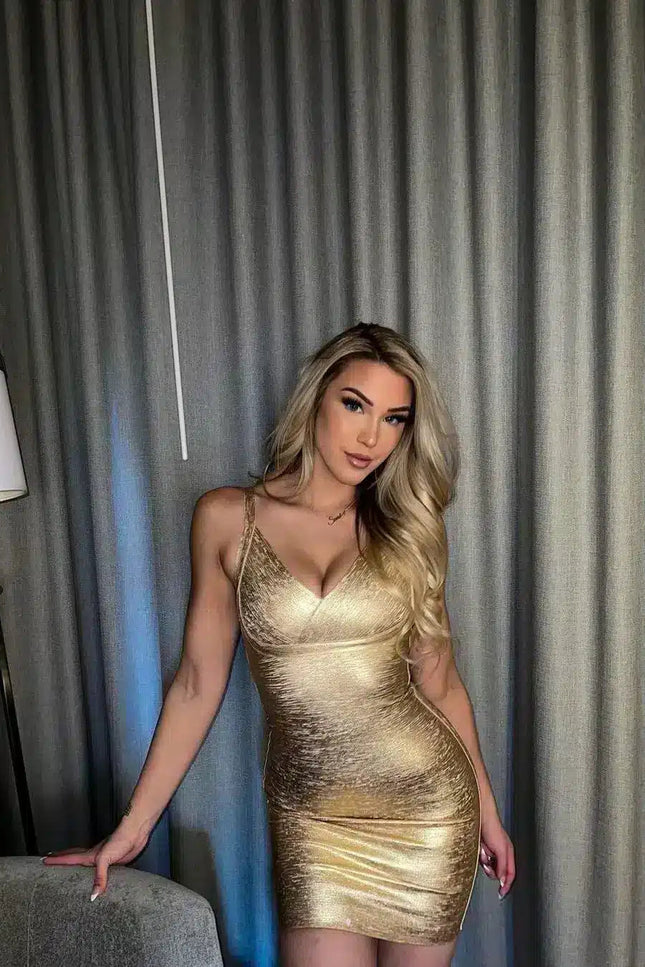 Robe Dorée Satinée