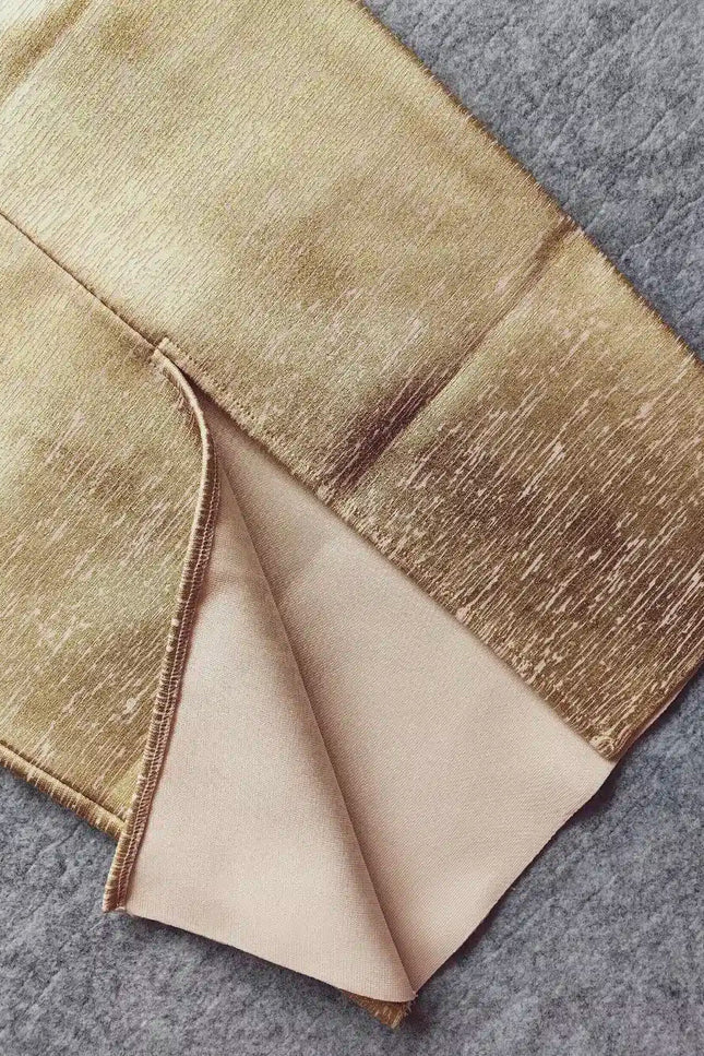 Robe Éclatante Champagne Satinée - gallery 4